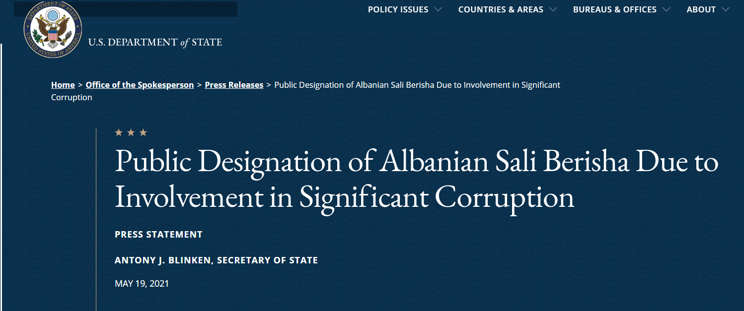 DASH: Ish Presidenti dhe ish Kryeministri Sali Berisha shpallet i papërshtatshëm për të hyrë në SHBA