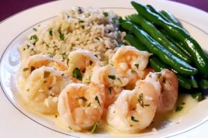 Shrimp Scampi w/ choice of 2 sides