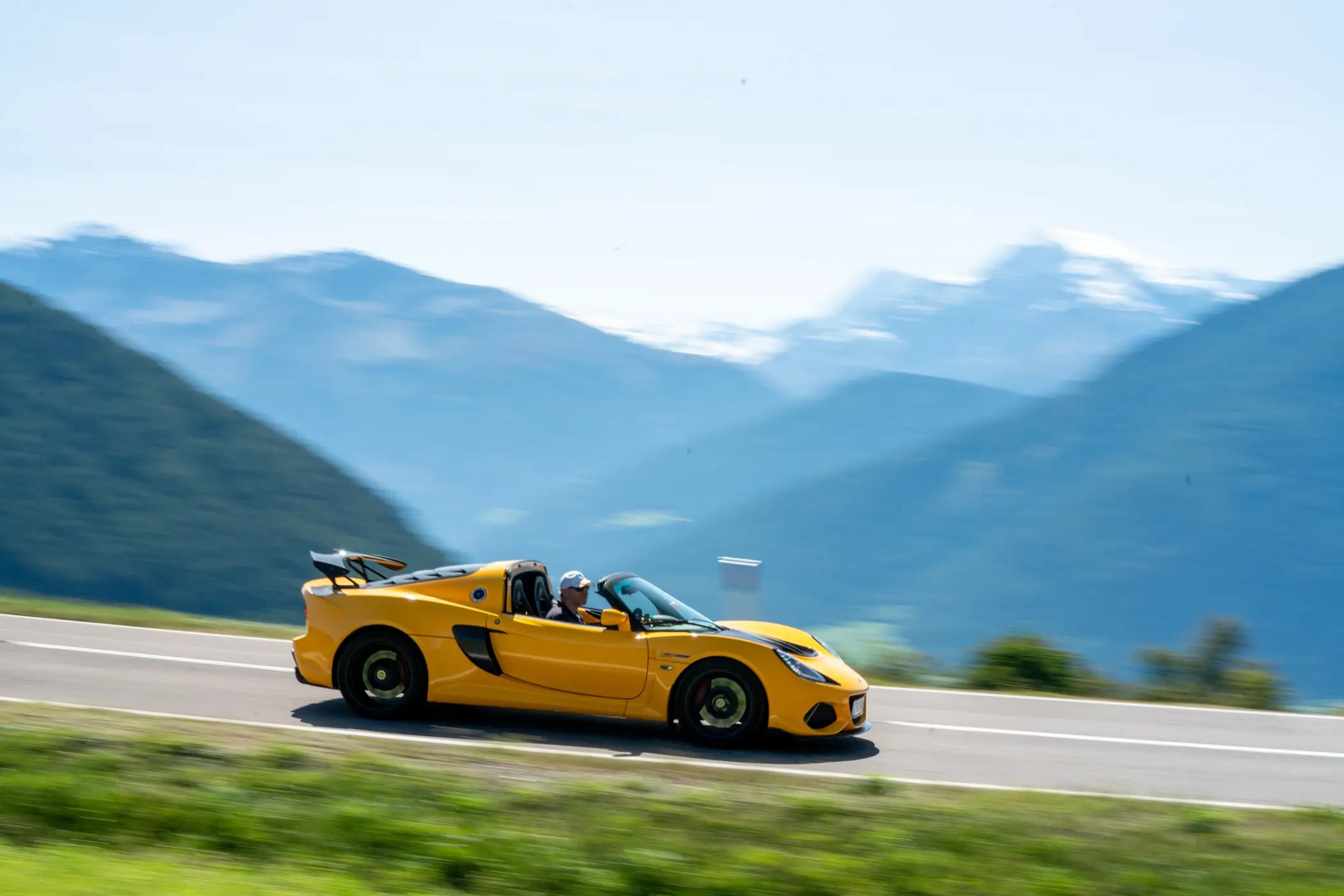 Stelvio Lotus meeting , Lotus car on the mountain pass