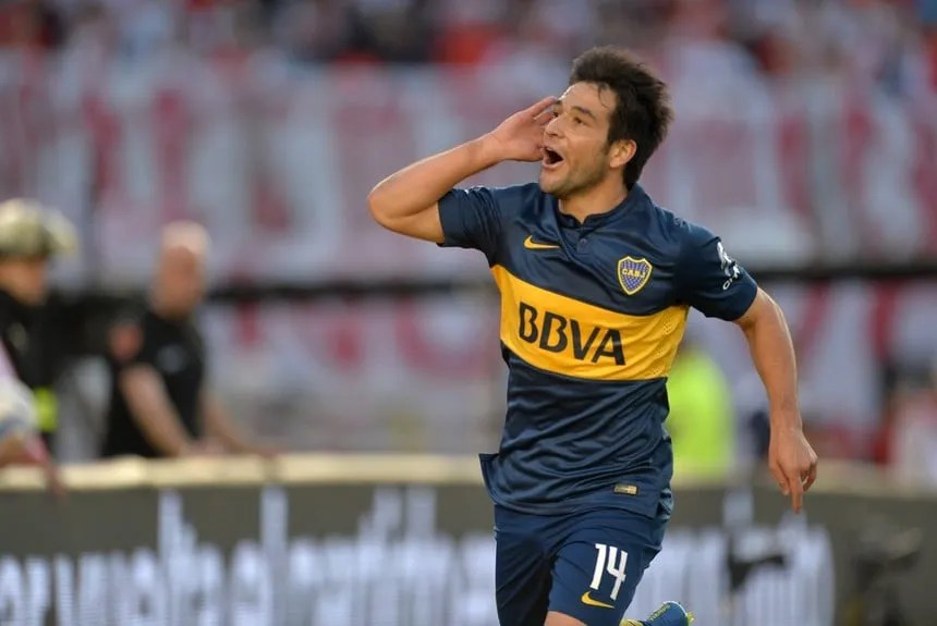 Nicolás Lodeiro con la camiseta de Boca Juniors durante su etapa en el club