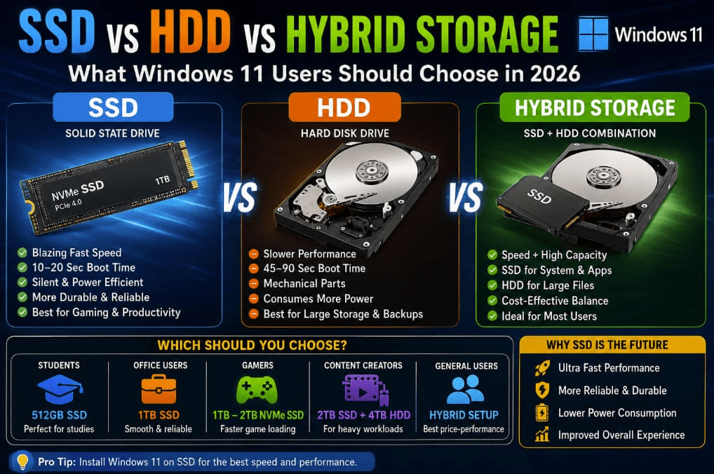 Windows11 corei5 SSD HDD グラボ SSD vs HDD vs Hybrid Storage: What Windows 11 Users Should Choose
