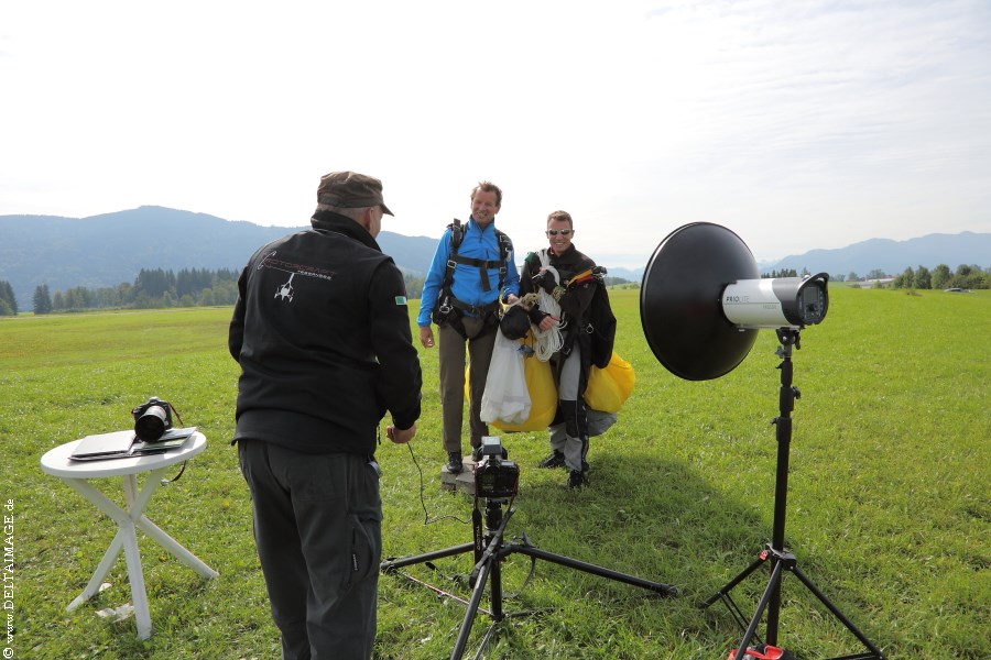 Paul Eschbach in der Drop-Zone bei den Fotoaufnahmen zur Sonderausstellung.