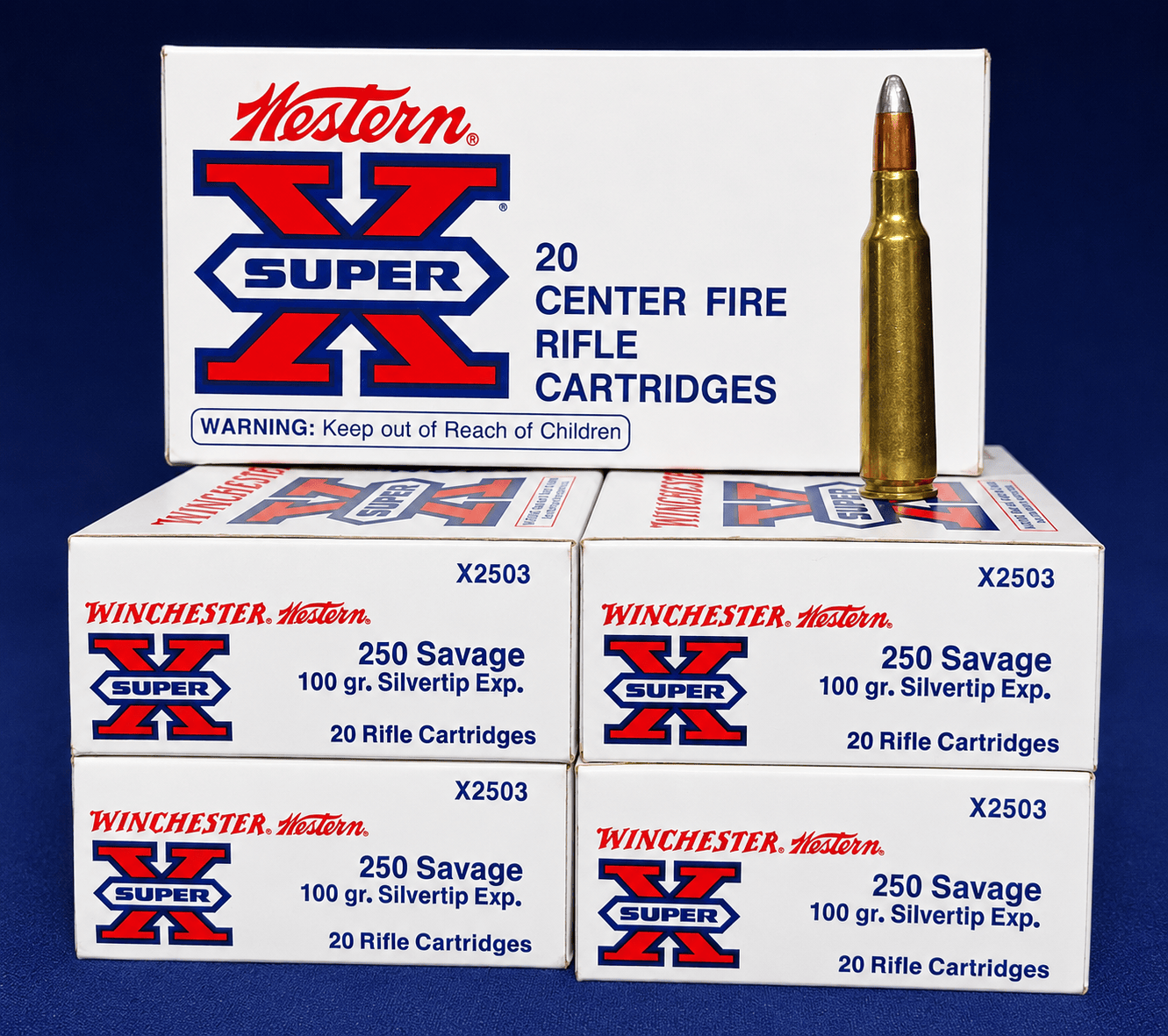 Western Super x  | 250 Savage | 100gr | Silver tip exp | 20 Rds