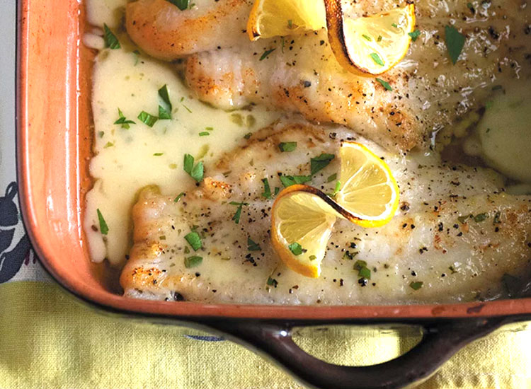 Broiled Catfish with Lemon Wine Sauce