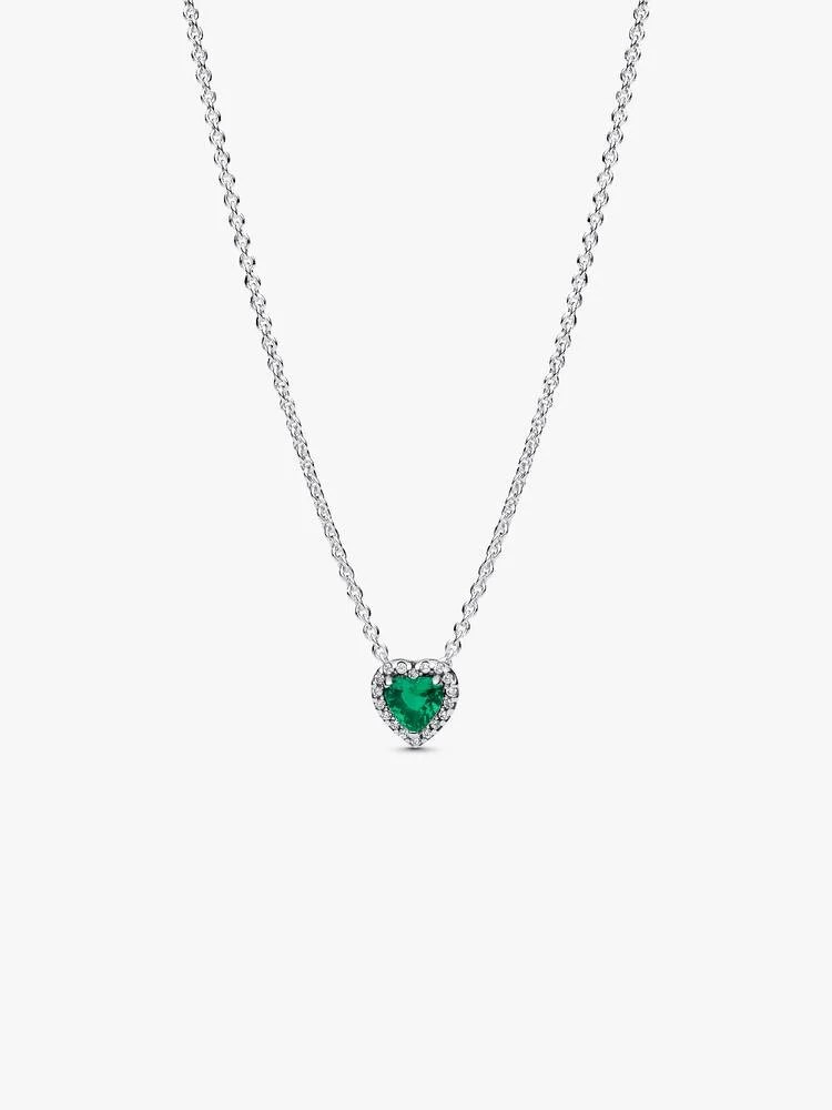 Collar Corazón en Relieve Verde