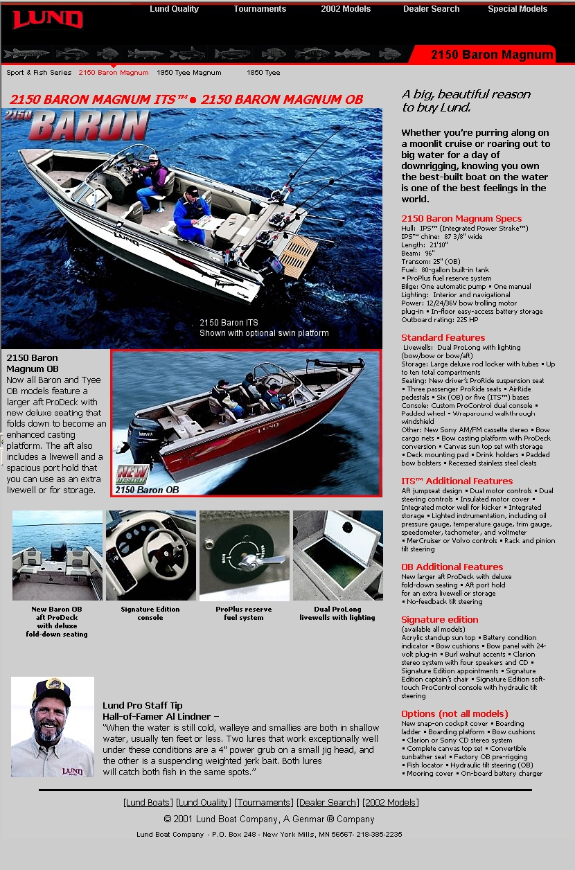 Product Page Lund Boats Site