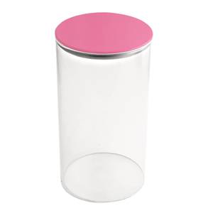 Rond hoog glas met metalen deksel