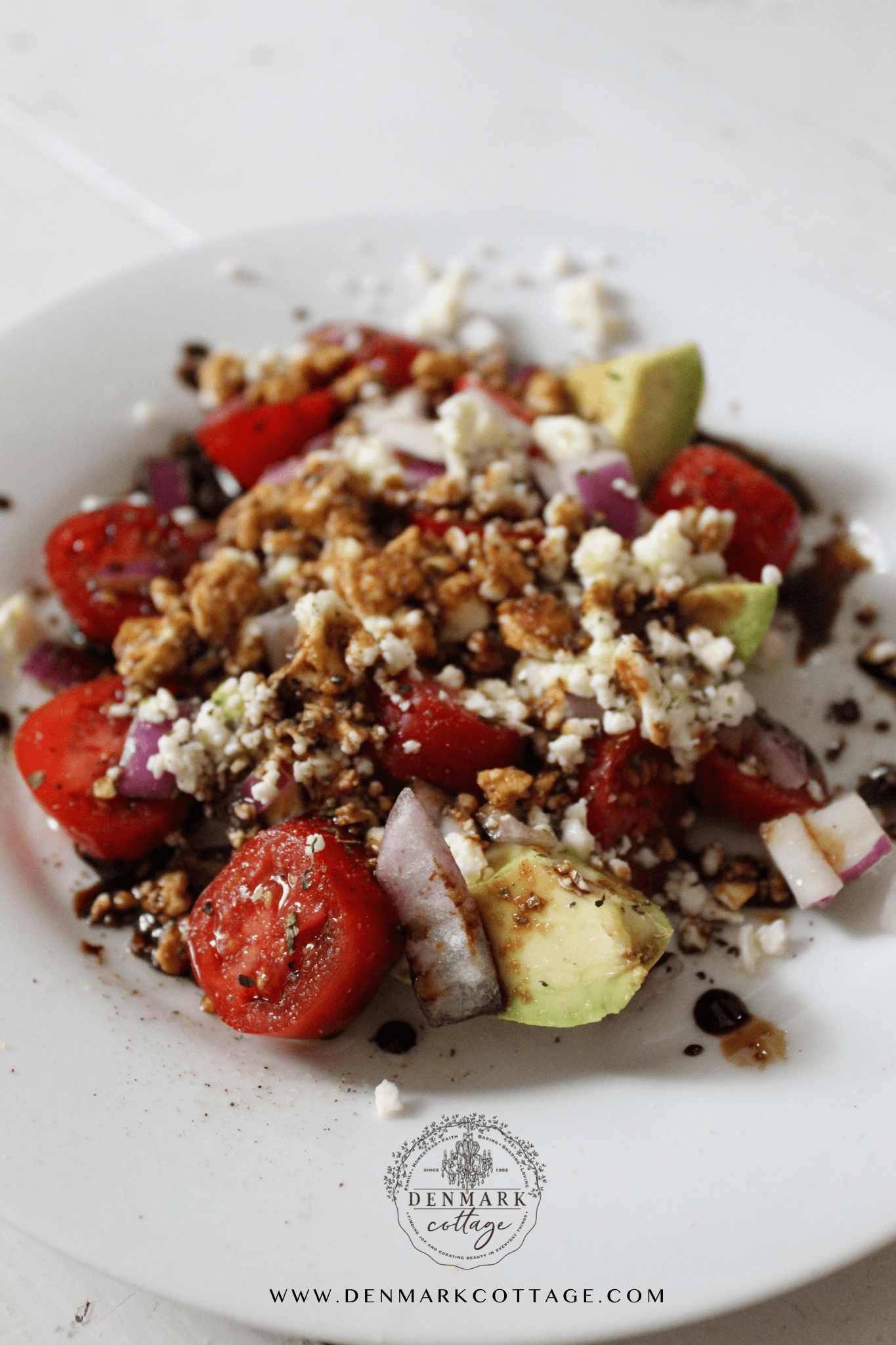 Easy Avocado Salad Recipe with Homemade Balsamic Glaze
