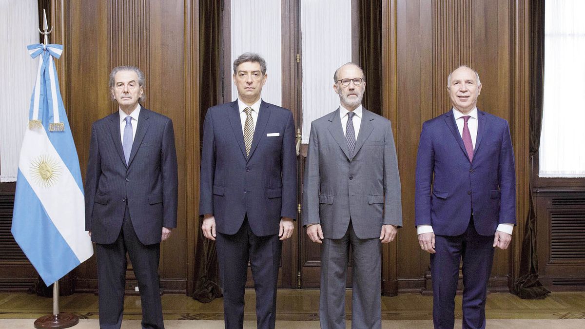Corte Suprema de Justicia (De derecha a izquierda de la foto: Juan Carlos Maqueda, Horacio Rosatti, Carlos Rosenkrantz, Ricardo Lorenzetti)