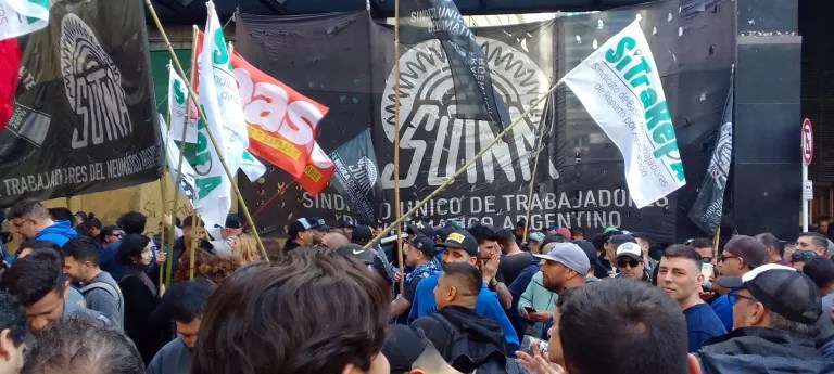 Una marcha del SUTNA al ministerio de Trabajo (Foto ilustrativa)