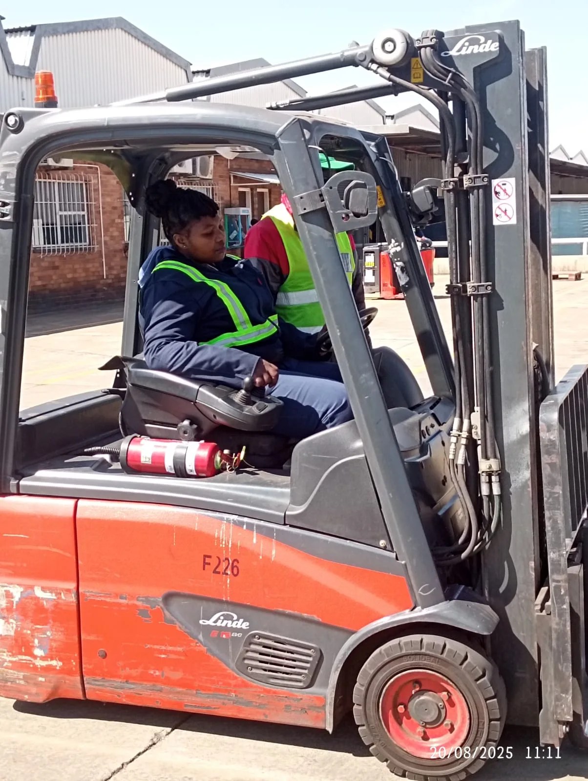 Training of forklift machinery handling onsite