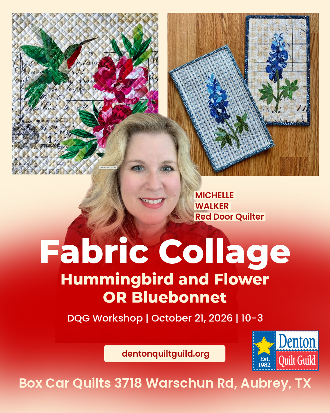 October 2026 Workshop - Michelle Walker - Fabric Collage