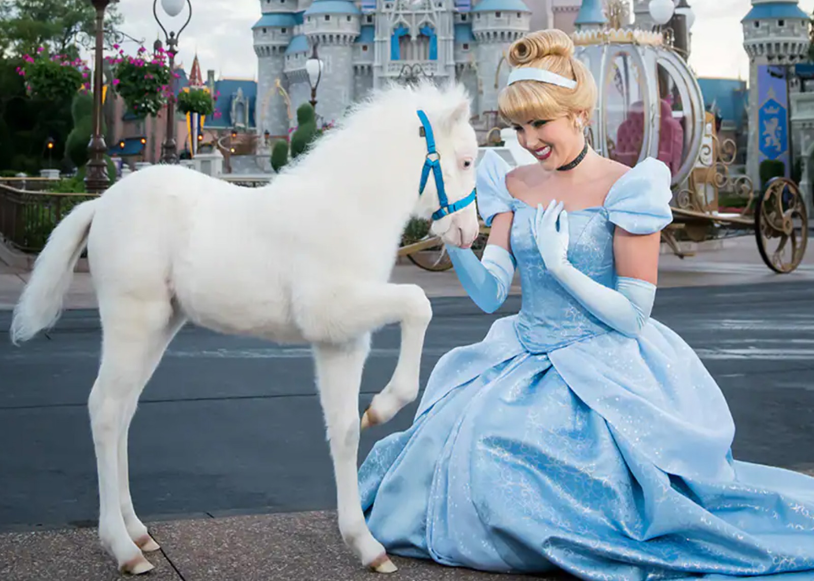 Cenicienta con uno de sus ponis, Lily.