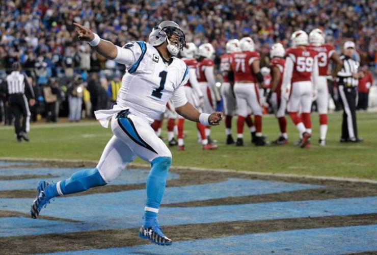 Quarterback Cam Newton will lead the Carolina Panthers to Super Bowl 50 on Feb. 7. (CHUCK BURTON / AP)