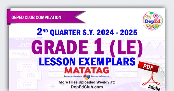 Grade 1 lesson exemplars quarter 2 week 1 2 3 4 5 6 7 8 archives