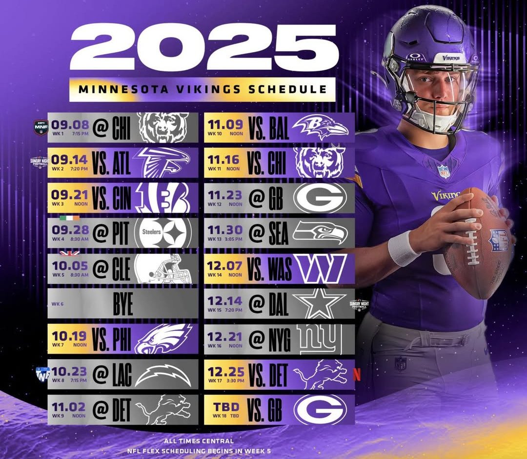 El Calendario De Los Minnesota Vikings 2025 26 Deportes MN 