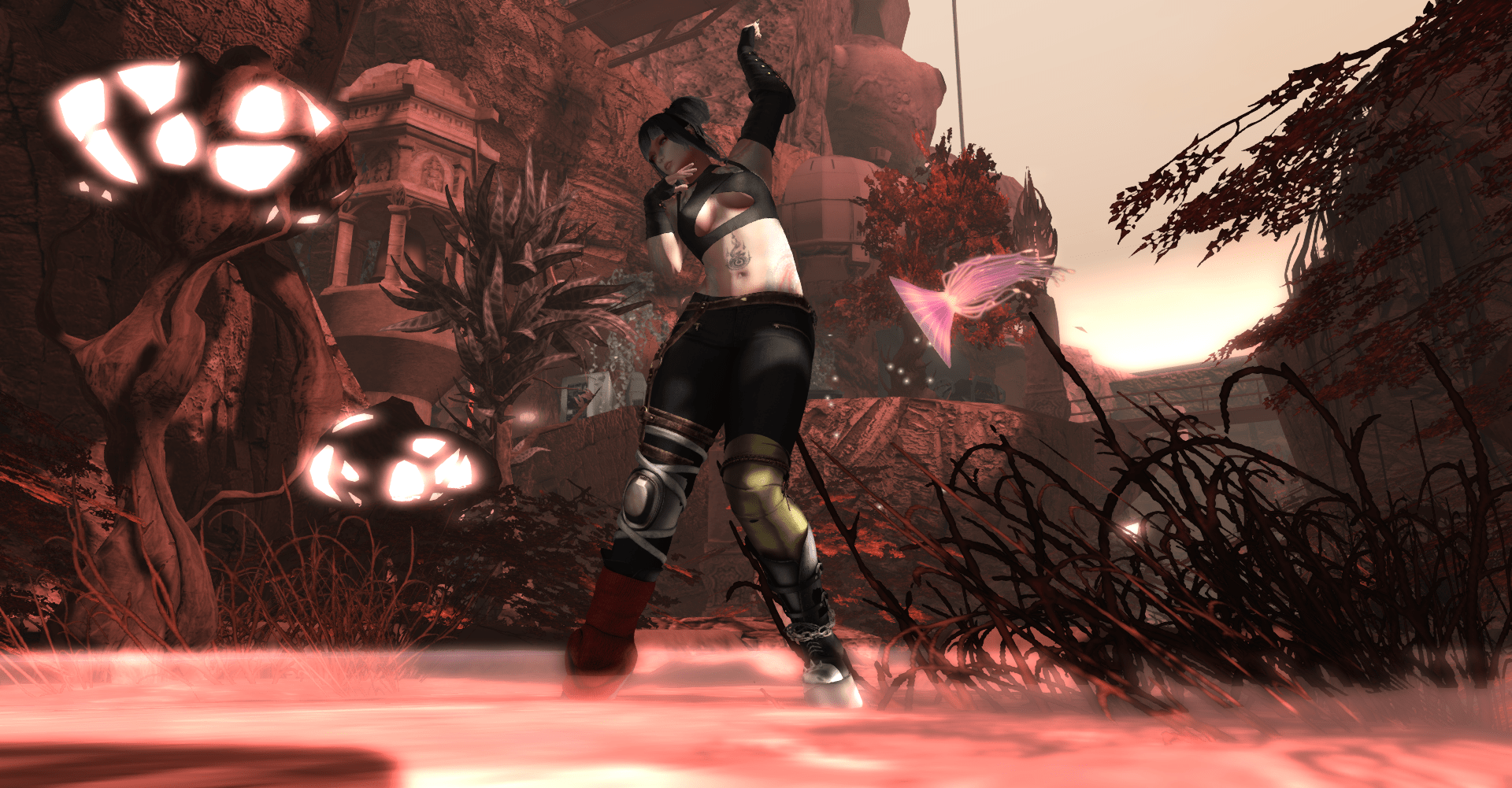 Full body with background