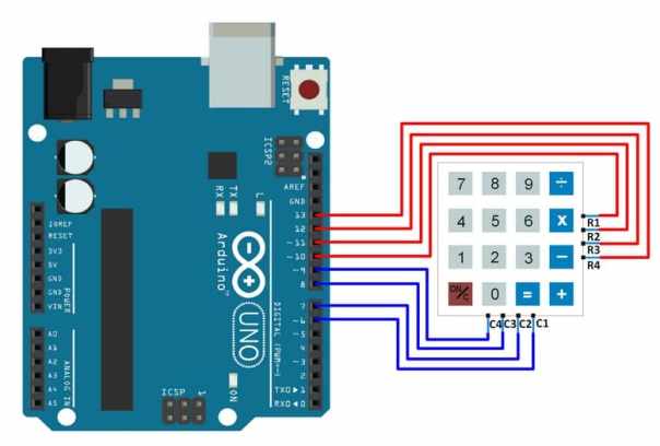 conexiones teclado con Arduino Uno