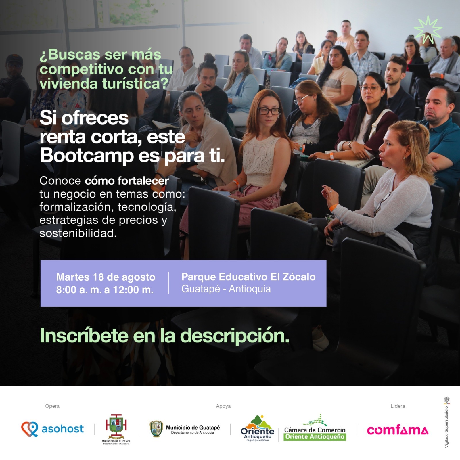 Guatapé prepara bootcamp para impulsar las rentas cortas