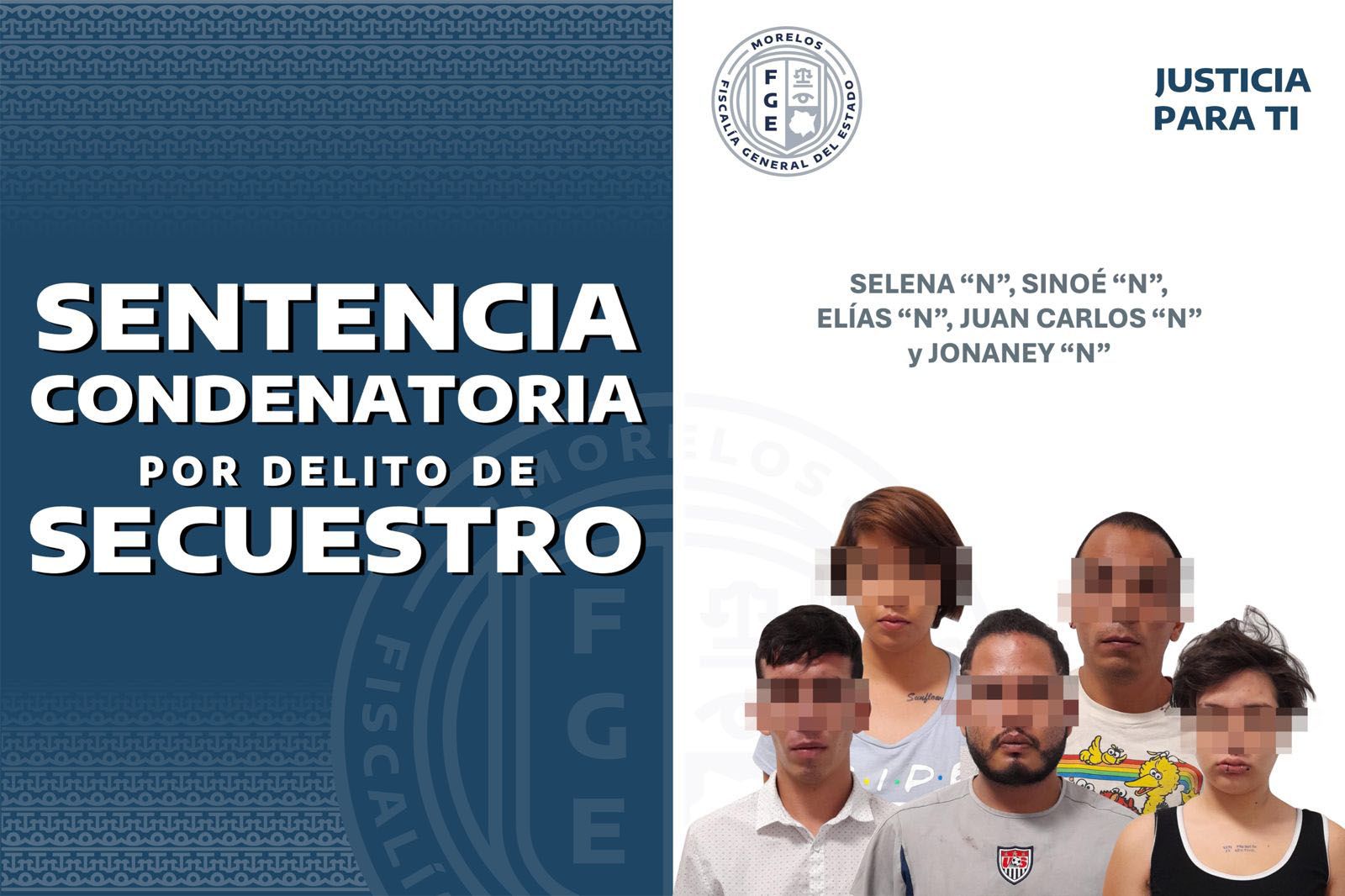 Ficha de sentencia con imagenes de los detenidos