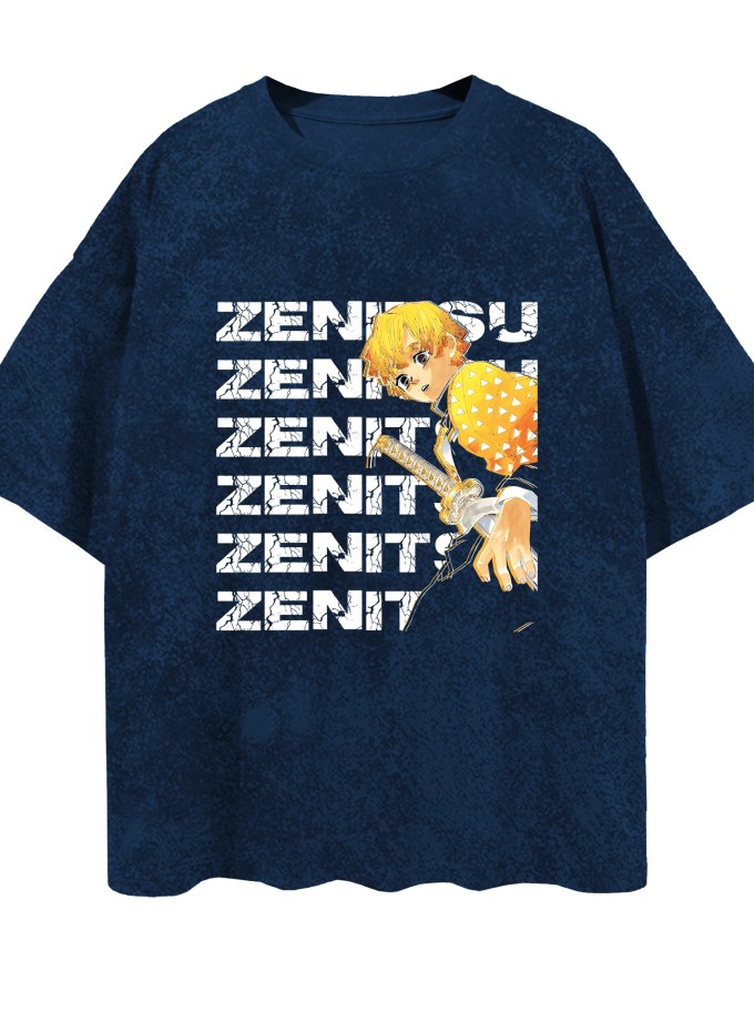 Zenitsu Demon Slayer Acid Wash Tee