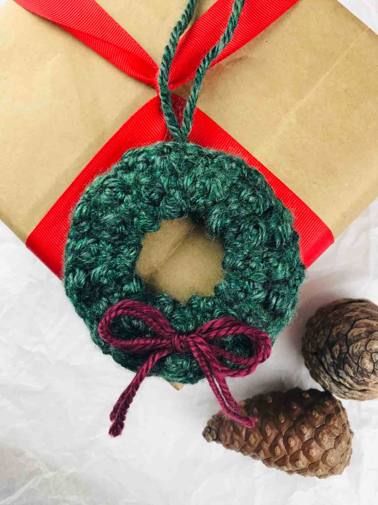 Unique Crochet Wreath Ornament - Free Pattern