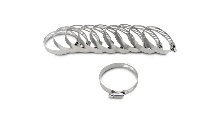 S.S. Worm Gear Clamps (Pack of 10) - Clamping Range: 4.05"-5.00"