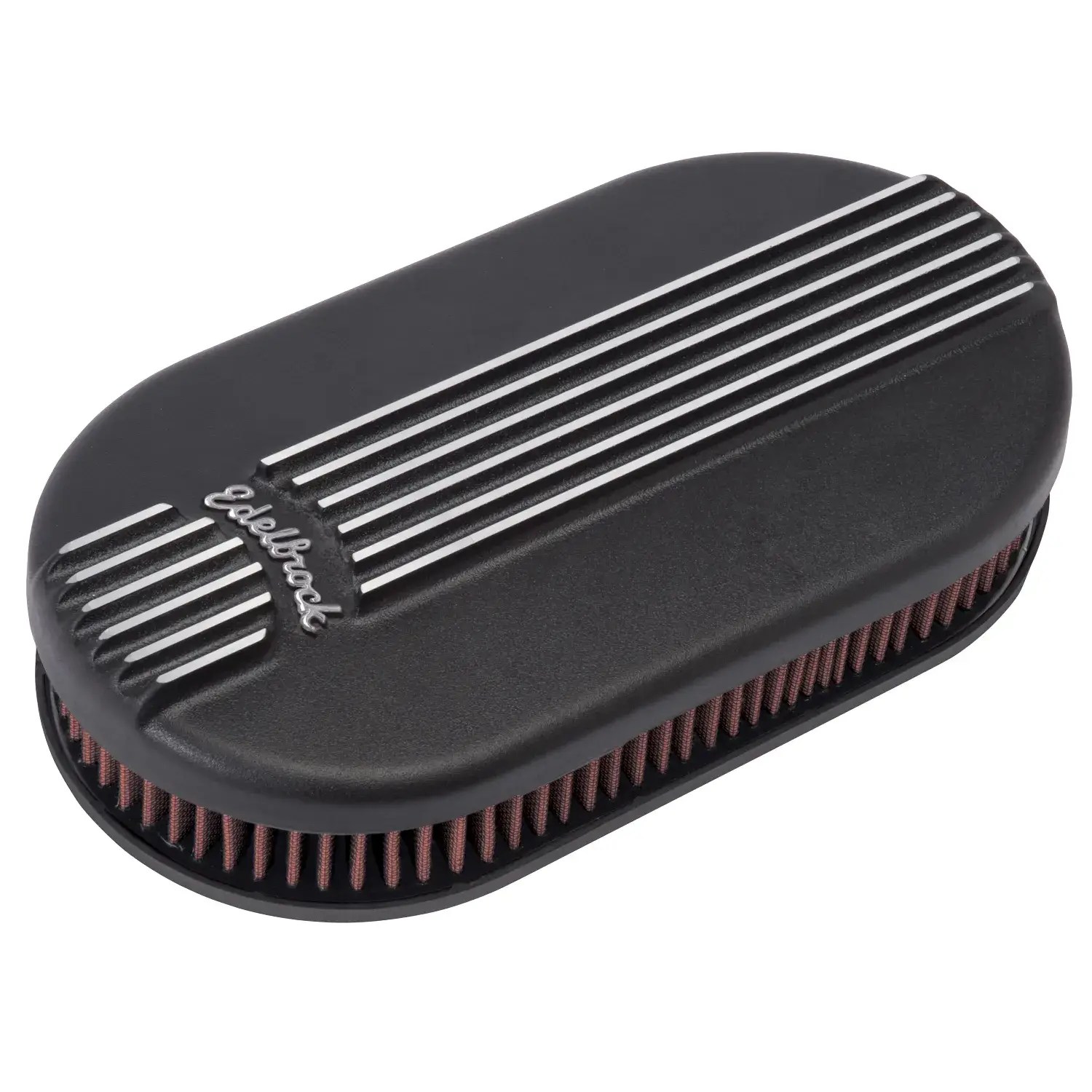 Classic Series Black Small Oval Cast Air Cleaner for Single 4-bbl Carb