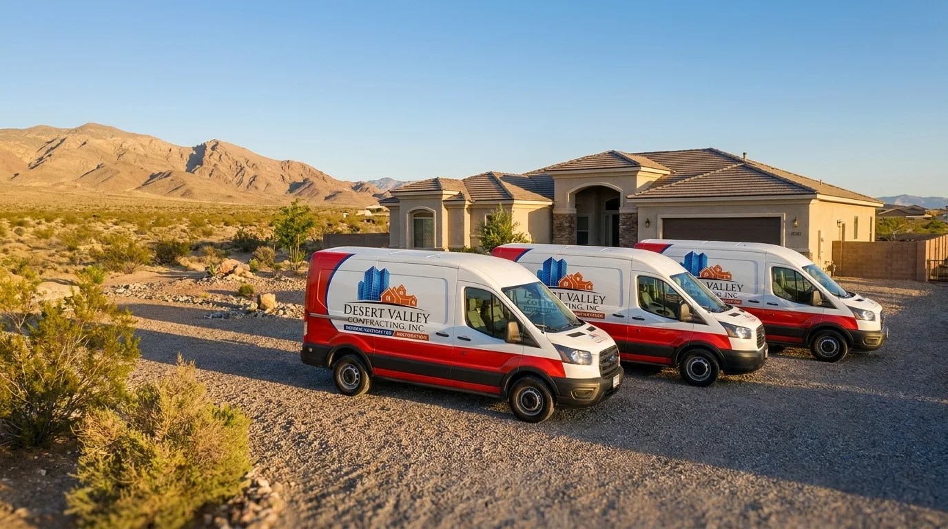 Desert Valley Contracting Inc service vehicles in North Las Vegas
