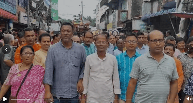 সুনামগঞ্জে জগন্নাথদেবের রথযাত্রা উপলক্ষে সকল ধর্মের হাজাঁরো ভক্তবৃন্দের উপস্থিতিতে শোভাযাত্রা অনুষ্ঠিত