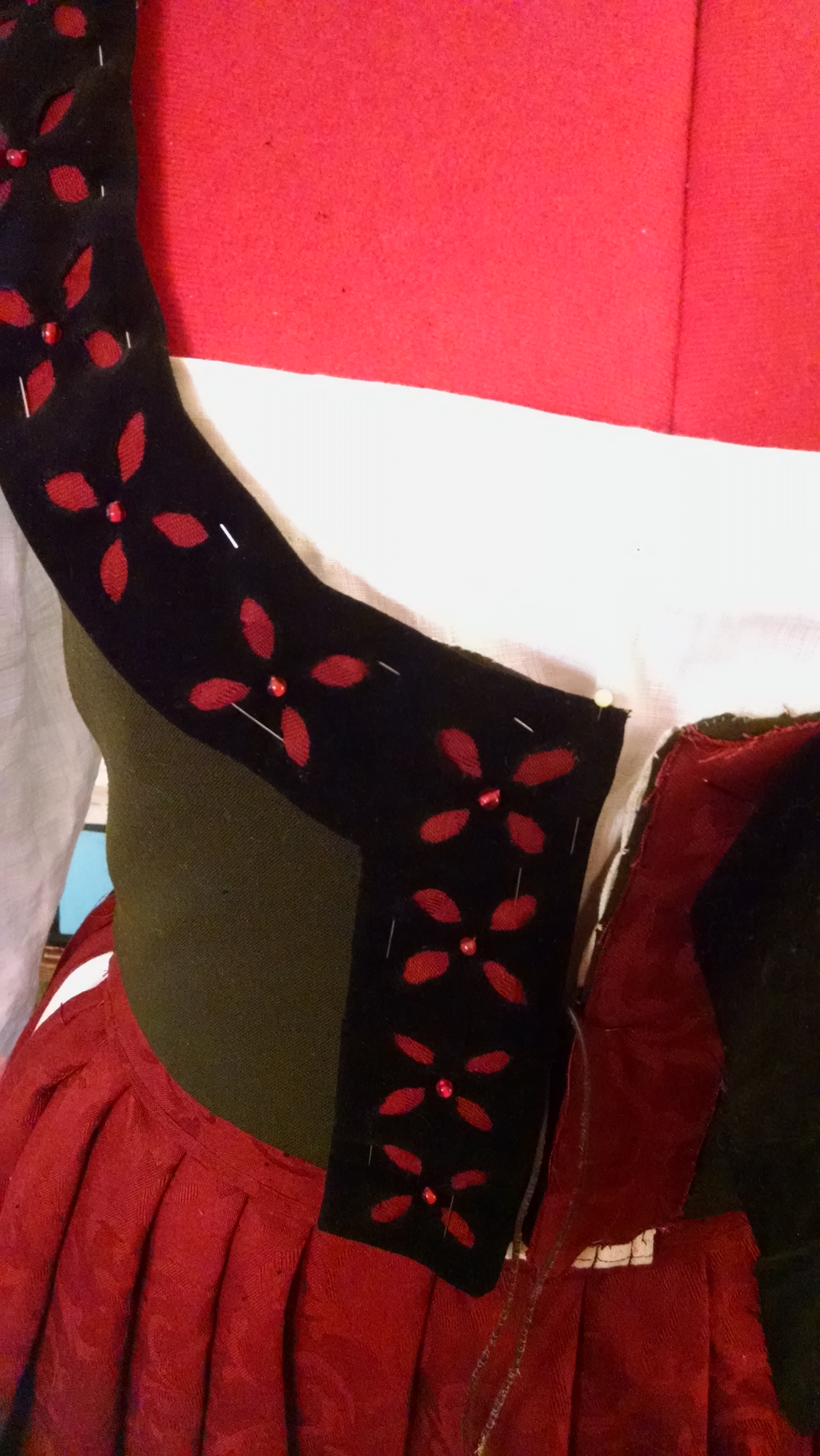 Pinned down and ready to sew