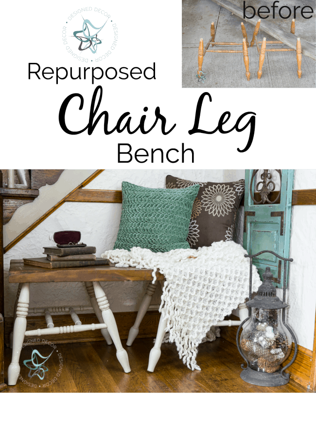 How to Build a Repurposed Chair Leg Bench the easy way! Designed Decor