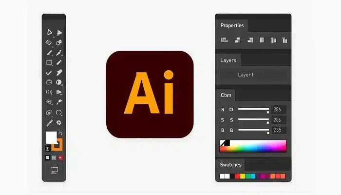 Ferramentas de design gráfico como Figma e Adobe Illustrator usadas por freelancers