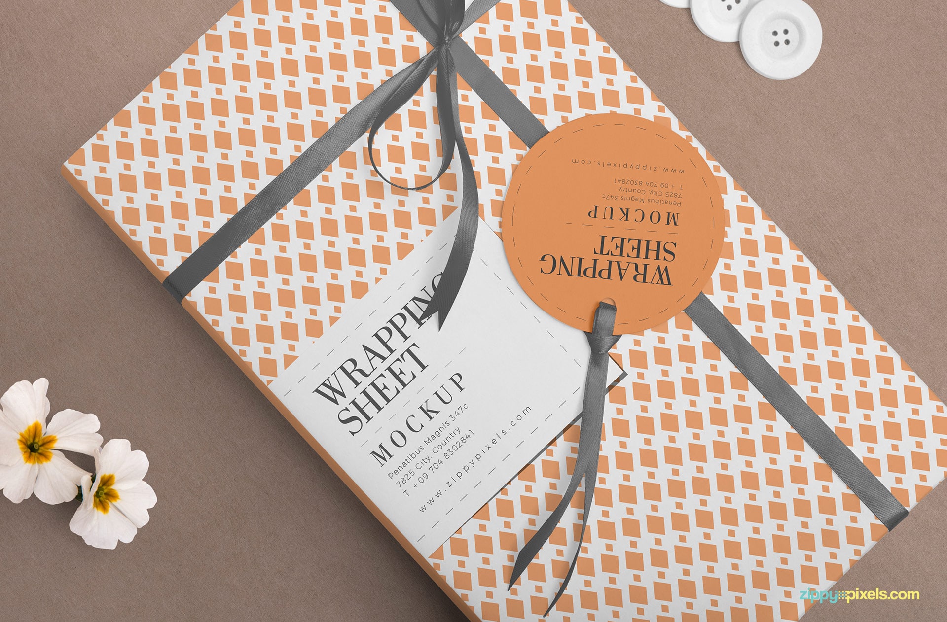Beautiful Wrapping Paper PSD Mockup Free Download DesignHooks