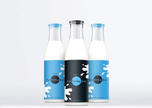 Glass milk bottle mockup psd with label product packaging. Milk Bottle Psd Mockup Download For Free Designhooks