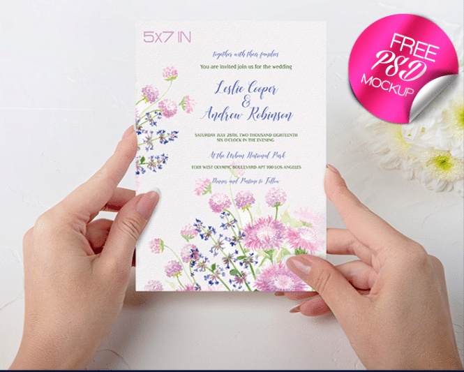 Wedding website psd template free download Wedding Invitation Card Psd Mockup Free Download Designhooks