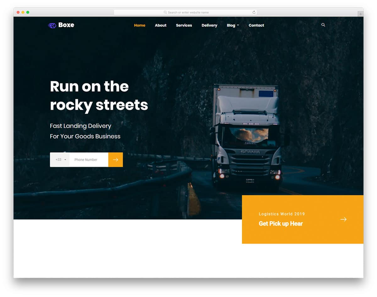 Boxe Trucking Website HTML Template DesignHooks