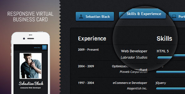 Free Virtual Business Card Vcard Html Website Templates And Layouts Designmodo