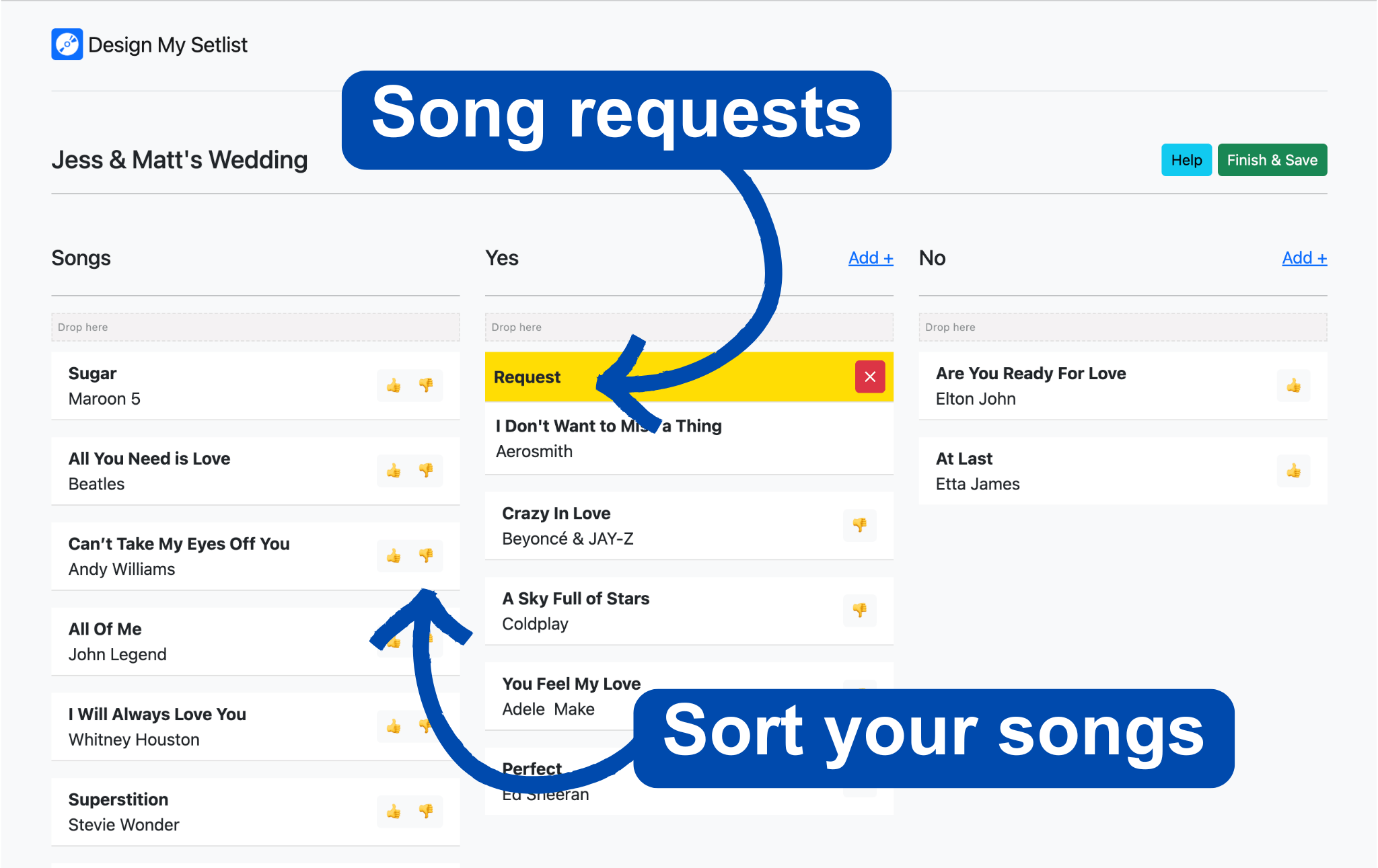 Online Setlist Builder Design My Setlist
