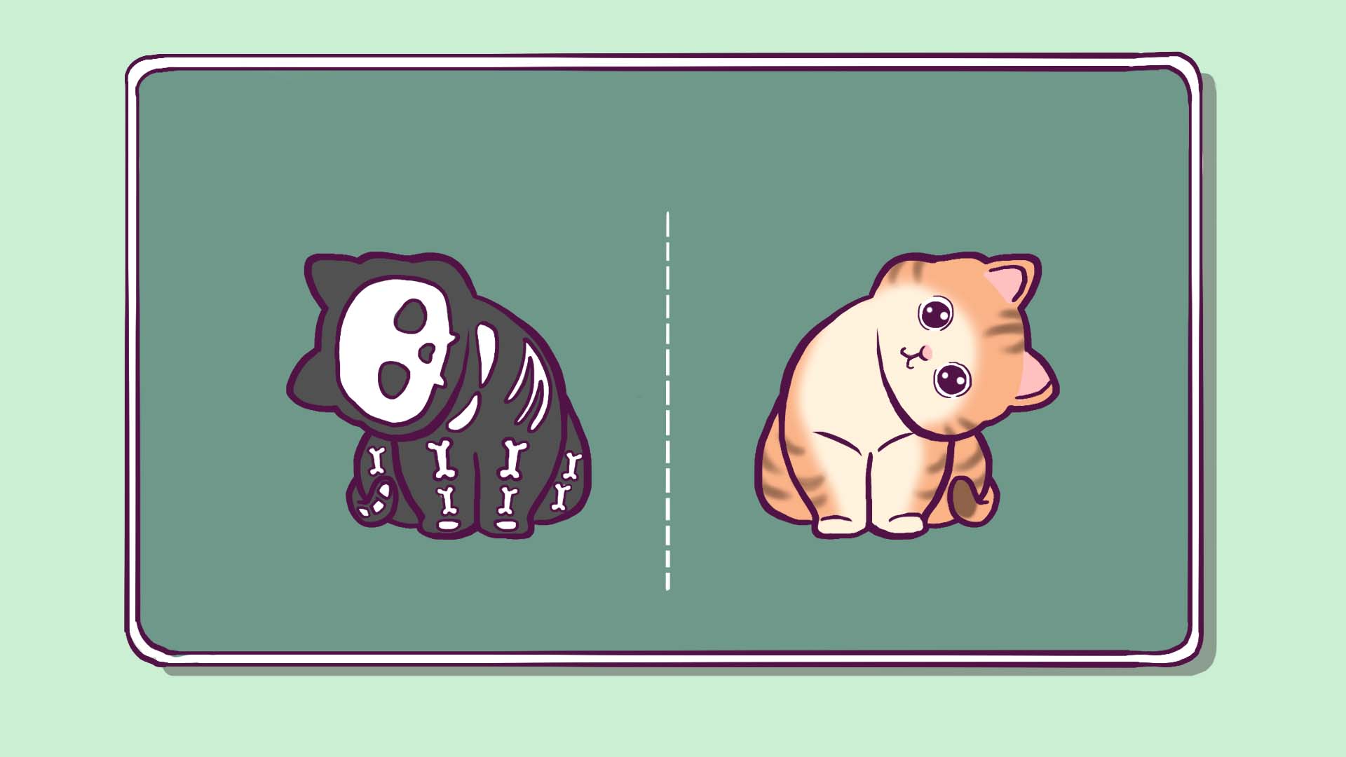 Illustration of a cat designer and cat developer showing the difference