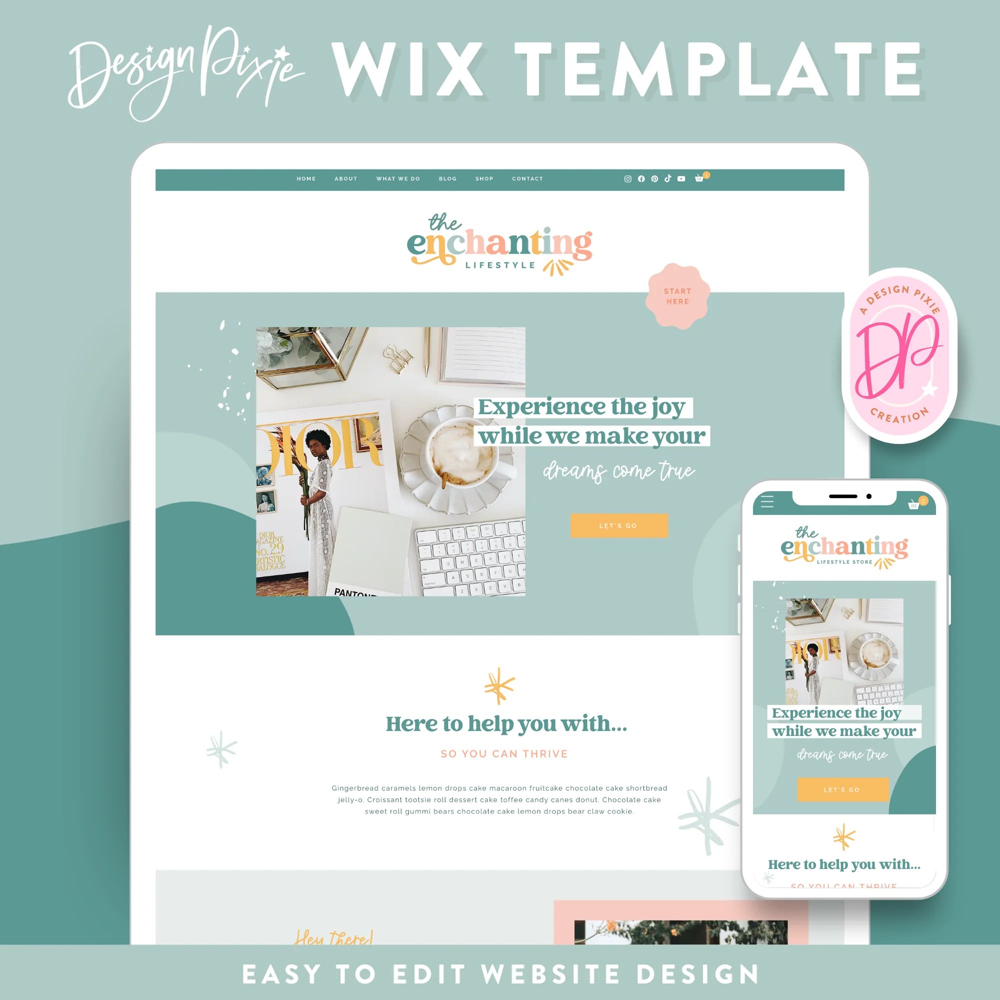Enchanting Wix Template Design Pixie - Download Stunning Dark Background | Desktop