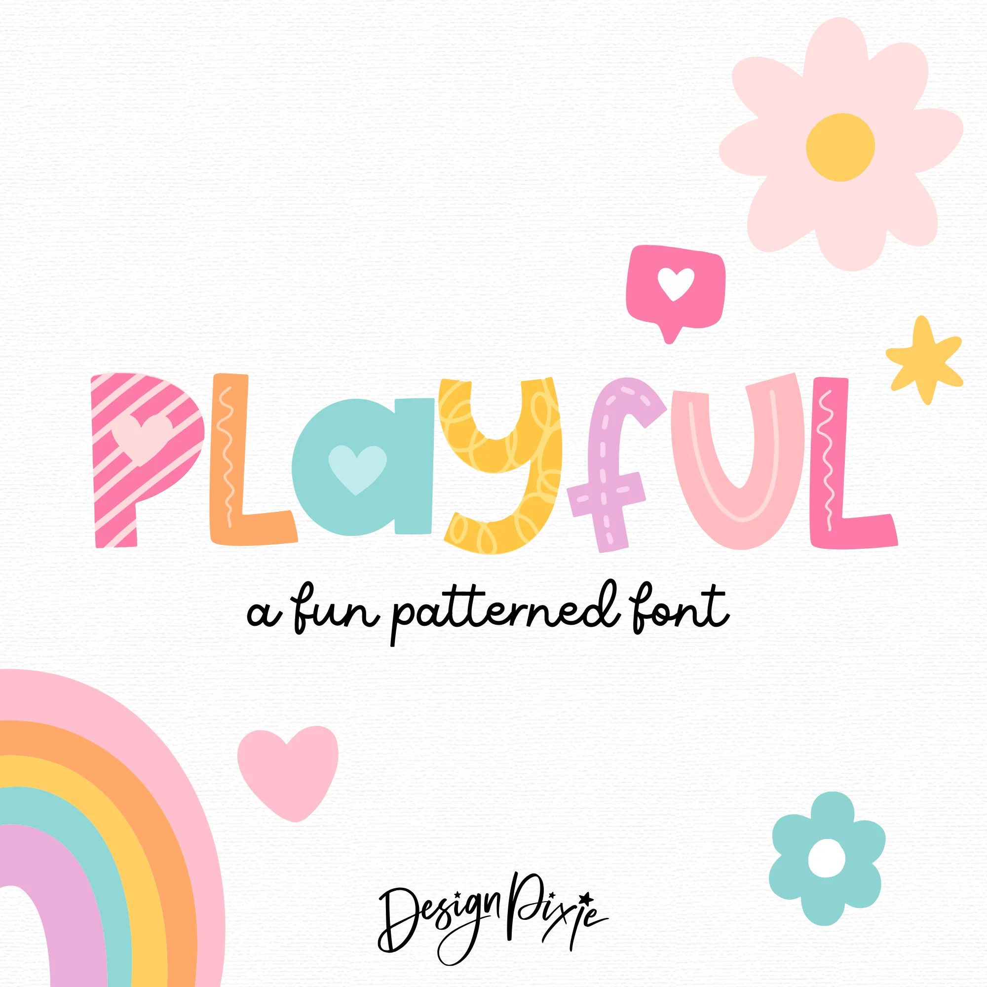 Playful Font Fun Pattern Decorative Typeface Design Pixie - Mobile Nature Backgrounds for Desktop