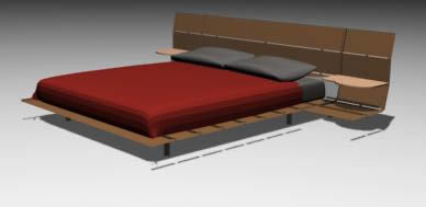 Double Bed With Wooden Cot And Headboard 3d 3ds Model For 3d Studio Max Designs Cad