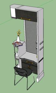 Makeup Table 3d Skp Model For Sketchup Designs Cad