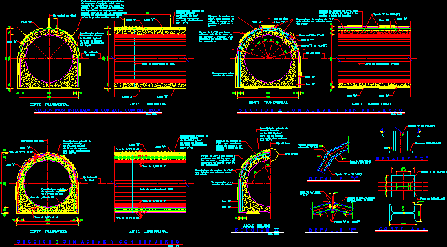 An elevation map reflects the elevation of the region being depicted; Tunnel Section DWG Section for AutoCAD â€¢ Designs CAD