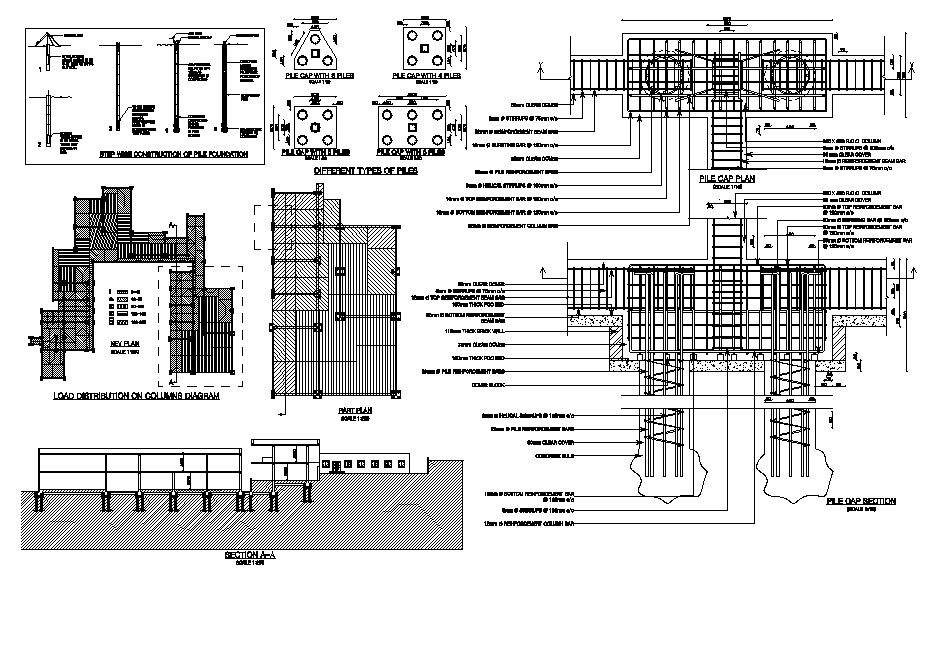 For square piling but may also be used. Pile Foundation Dwg Detail For Autocad Designs Cad