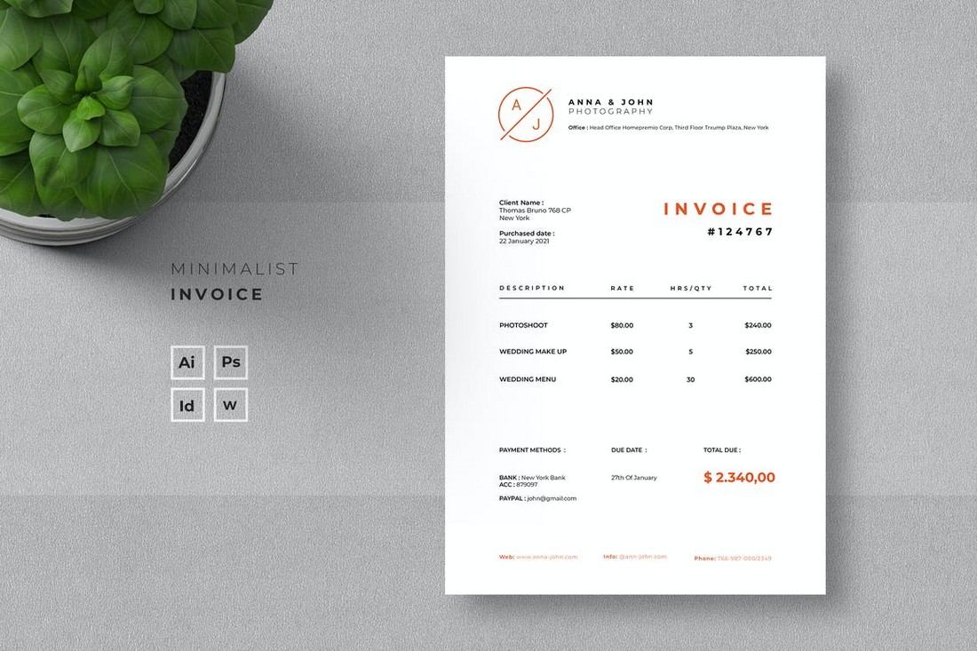 20 best invoice templates for word free pro 2022 design shack