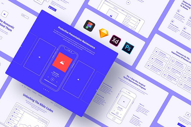 20 Website Wireframe Templates For Sketch Photoshop More Design Shack