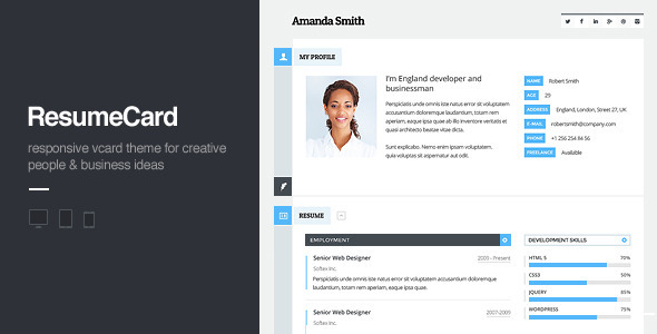 30 Best Html Virtual Business Card Templates 2016 Designmaz