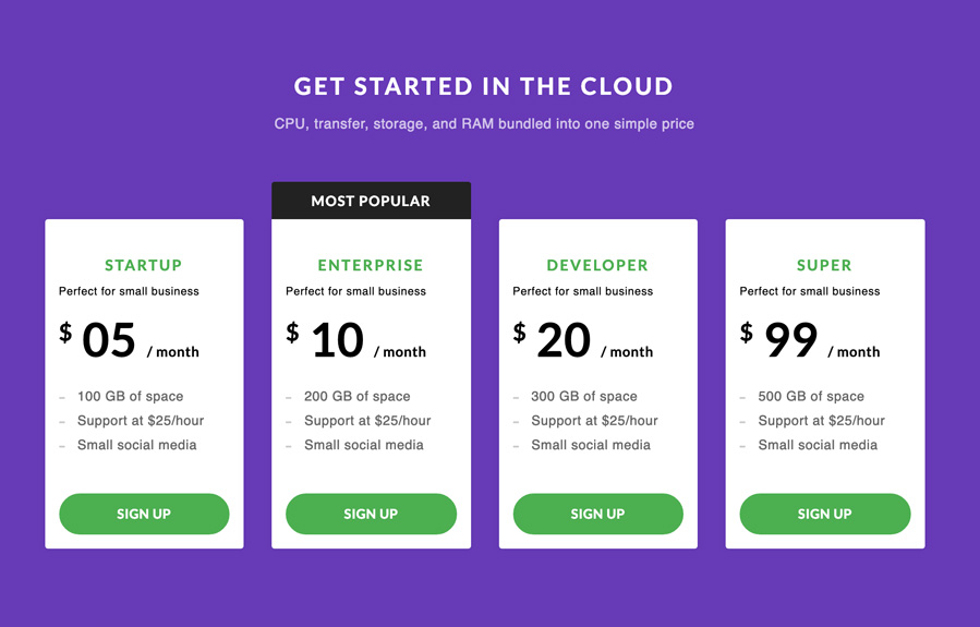 15 Best Free Html5 Css3 Pricing Tables Templates 2019 Designmaz
